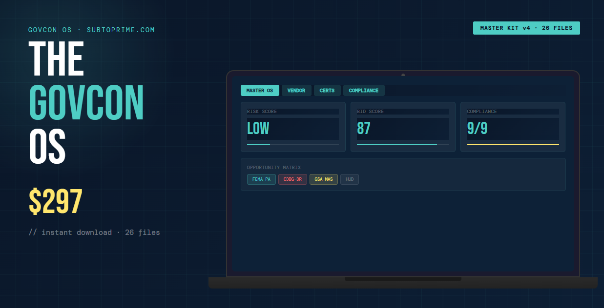 The GovCon OS: Total Compliance & Bidding Infrastructure